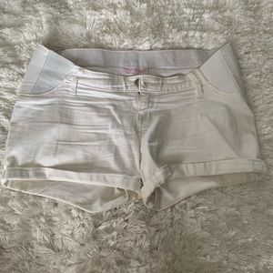 White maternity shorts